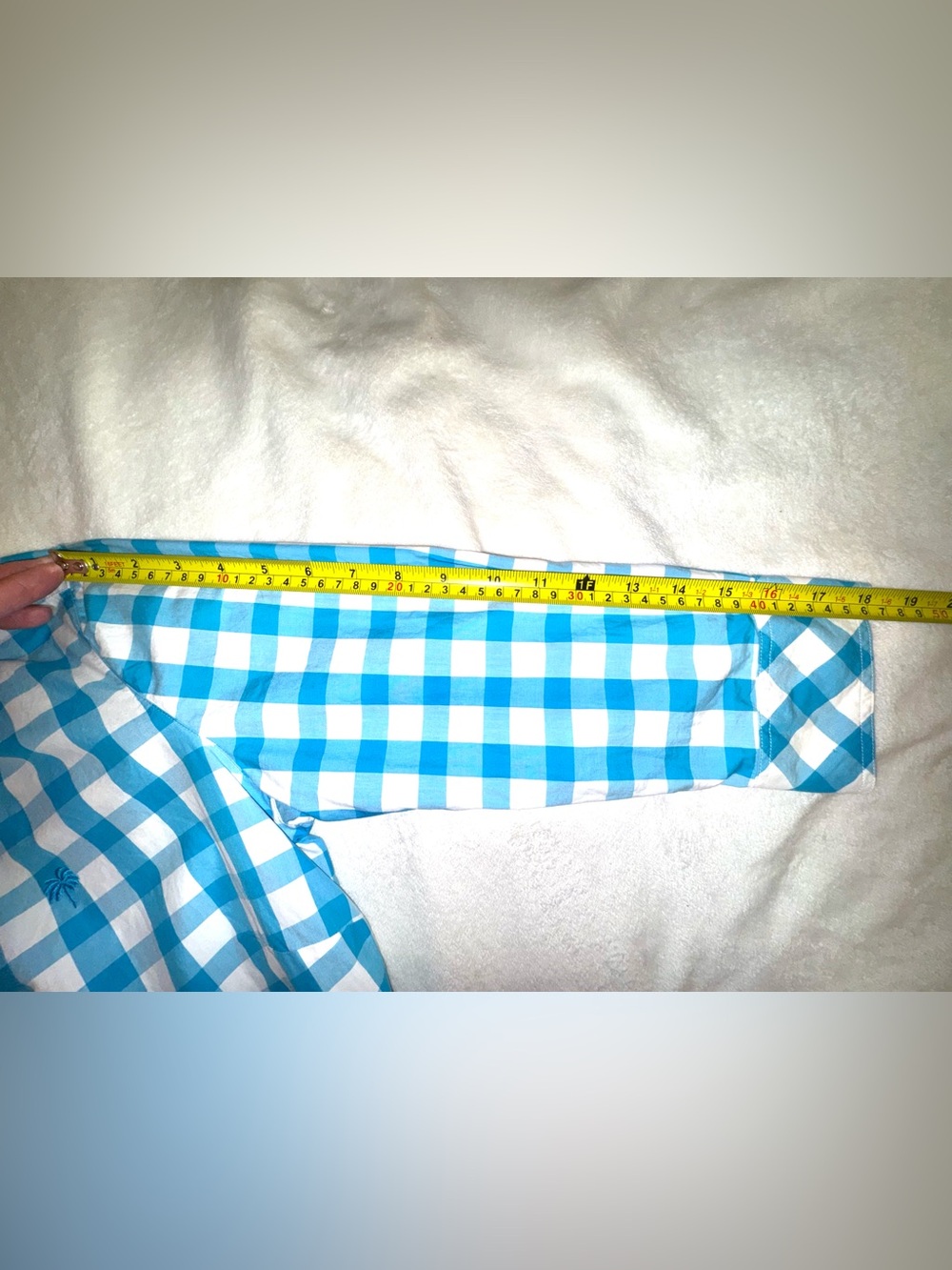 Lilly Pulitzer vintage Turquoise Blue White Gingham Belted Shirt Dress Size 8 - Picture 10 of 12